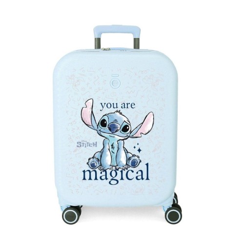 JoummaBags 8435692760444 Stitch Happiness, Βαλίτσα Μικρή-Καμπίνας, Σκληρή, ΑΤΑΝ, Γαλάζιο