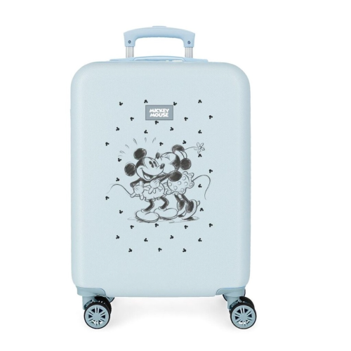 JoummaBags 8435692762042 Disney Mickey Minnie Mouse Kiss, Βαλίτσα Μικρή/Καμπίνας, Σκληρή, ΑΤΑΝ, Γαλάζιο