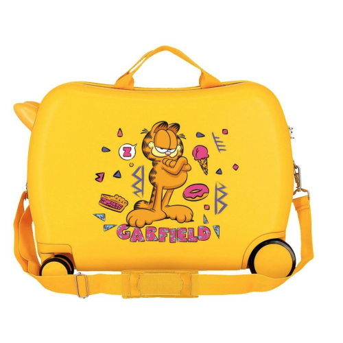 JoummaBags 8435692774496 Garfield Cat Rider, Βαλίτσα Μικρή-Καμπίνας, Σκληρή, ΑΤΑΝ, Πορτοκαλί