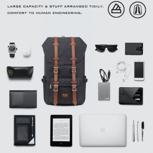 Kaukko E5-1, Σακίδιο Πλάτης, Αδιάβροχο, Πολυεστέρας, Μαύρο