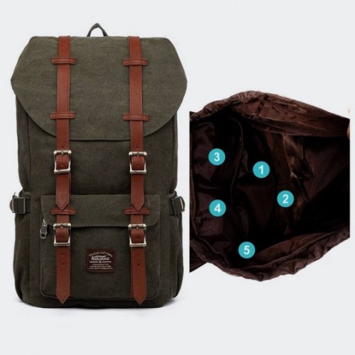 Kaukko E5-1, Σακίδιο Πλάτης, Αδιάβροχο, Πολυεστέρας, Χακί