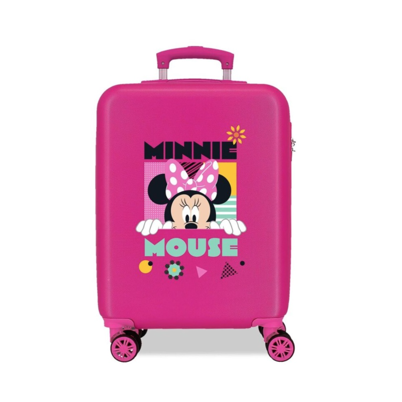 JoummaBags Jdis986 Minnie Geometric, Βαλίτσα Μικρή-Καμπίνας, Σκληρή, ΑΤΑΝ, Φούξια