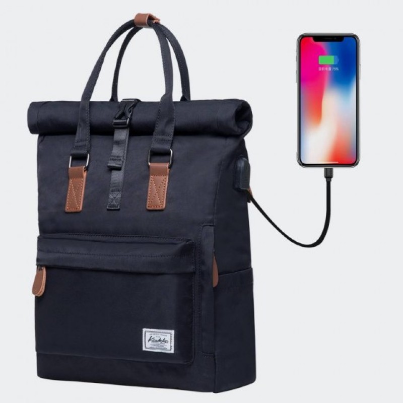 Kaukko K1047-1, Σακίδιο Πλάτης, Αδιάβροχο, Πολυεστέρας, Μαύρο