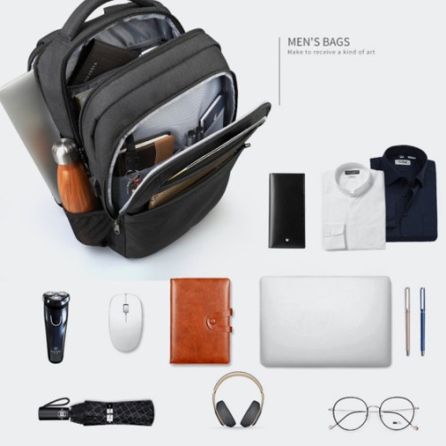 Tigernu T-B3515 Veritas, Σακίδιο Πλάτης, Αδιάβροχο, Πολυεστέρας, Μαύρο/Γκρι