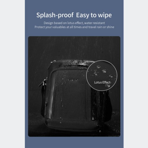 Tigernu T-L5221 Pantheon, Ανδρικό Τσαντάκι Χιαστί/Ώμου, Αδιάβροχο Ύφασμα, Μαύρο