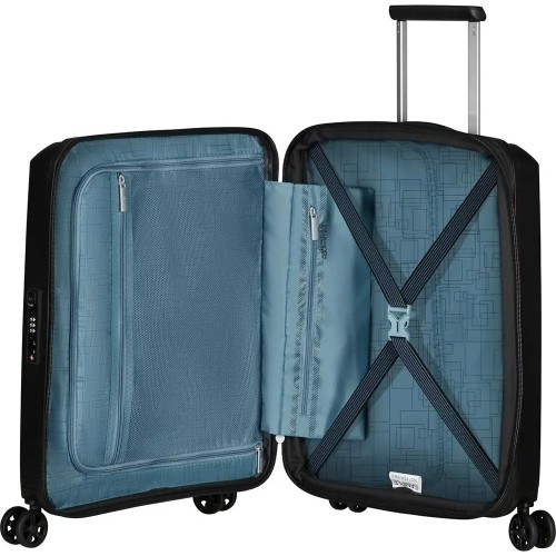 American Tourister 146819-1041 Aerostep, Βαλίτσα Μικρή/Καμπίνας, Σκληρή, ΑΤΑΝ, Μαύρο
