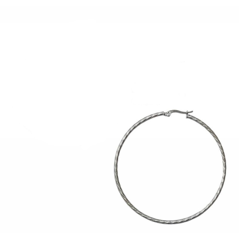 Kostibas 3113-677AJ, Σκουλαρίκια κρίκοι, Ατσάλι, Ασημί