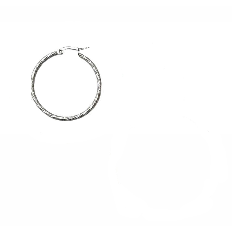 Kostibas 3113-677AF, Σκουλαρίκια κρίκοι, Ατσάλι, Ασημί