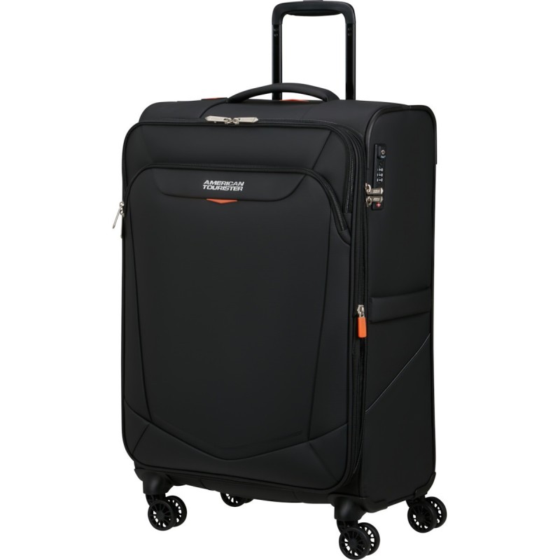 American Tourister 153863-1041 Spinner, Μεσαία Βαλίτσα, Ύφασμα, ΑΤΑΝ, Μαύρο
