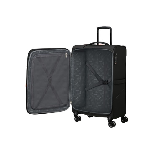 American Tourister 153863-1041 Spinner, Μεσαία Βαλίτσα, Ύφασμα, ΑΤΑΝ, Μαύρο