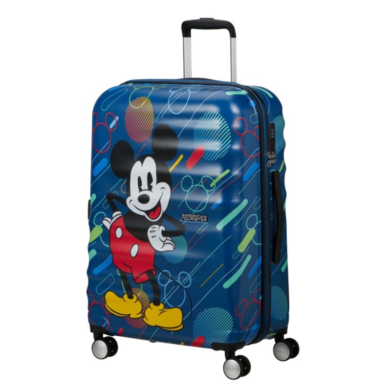 American Tourister 152581-9845 Disney Wavebreaker, Βαλίτσα Μεσαία 67cm, Σκληρή, ΑΤΑΝ, Μπλε