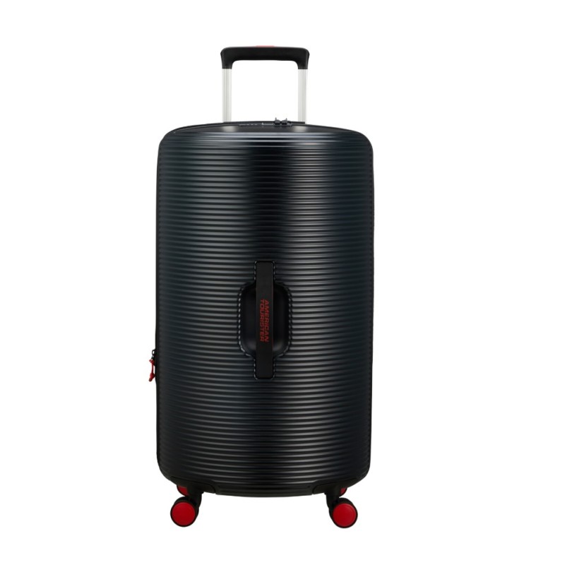 American Tourister 152971-1073 Rolio, Βαλίτσα Μεγάλη, Σκληρή, ΑΤΑΝ, Μαύρο