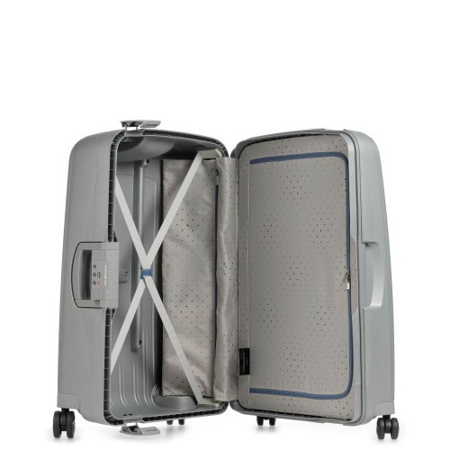 Samsonite 49307-1776 S Cure, Βαλίτσα Μεγάλη, Σκληρή, ΑΤΑΝ, Ασημί