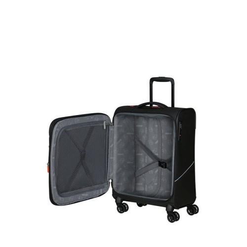 American Tourister 153862-1041 Spinner, Μικρή/Καμπίνας, Ύφασμα, ΑΤΑΝ, Μαύρο