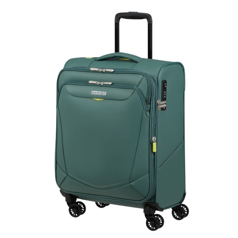 American Tourister 153862-1257 Spinner, Μικρή/Καμπίνας, Ύφασμα, ΑΤΑΝ, Πράσινο