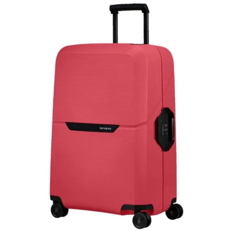 Samsonite 139846-2055 Magnum Eco Spinner, Βαλίτσα Μεσαία, Σκληρή, ΑΤΑΝ, Κόκκινο