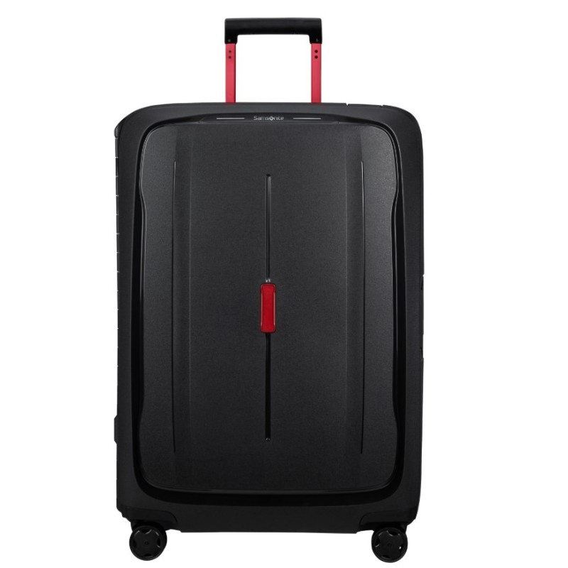 Samsonite 146912-1186 Black-Red Essens, Βαλίτσα Μεγάλη, Πολυπροπυλένιο, ΑΤΑΝ, Μαύρο-Κόκκινο