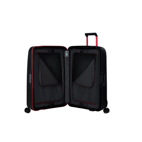 Samsonite 146912-1186 Black-Red Essens, Βαλίτσα Μεγάλη, Πολυπροπυλένιο, ΑΤΑΝ, Μαύρο-Κόκκινο
