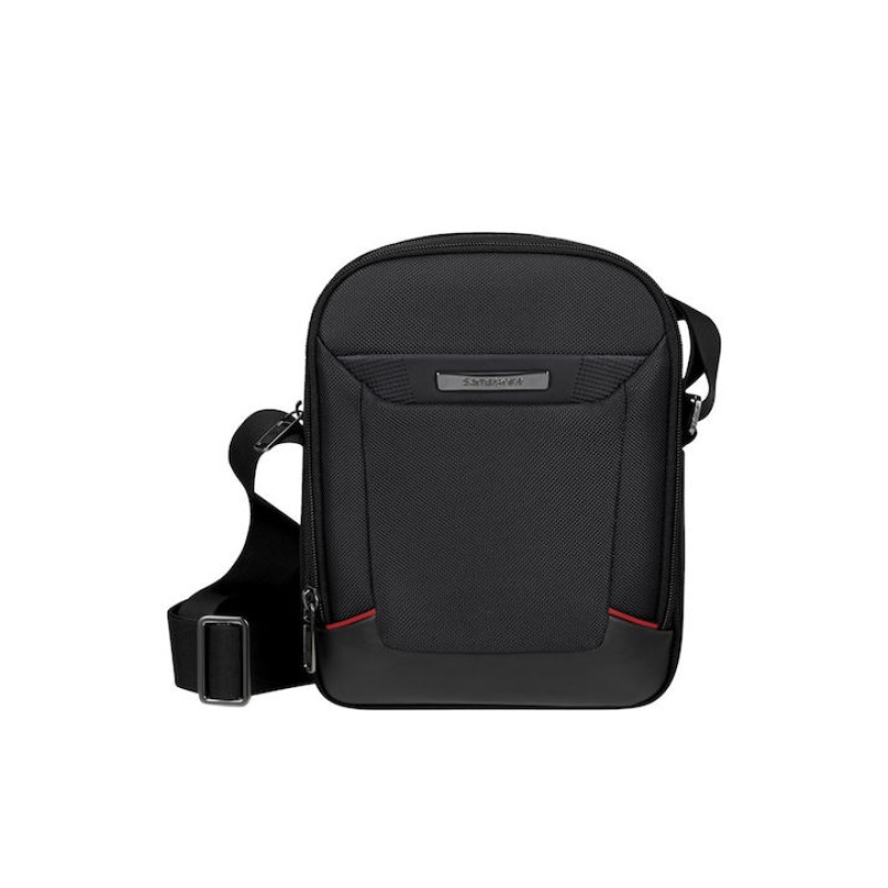 Samsonite 147144-1041 Pro-DLX 6 Crossbody Bag. Ανδρικό Τσαντάκι Χιαστί, Ύφασμα, ΑΤΑΝ, Μαύρο