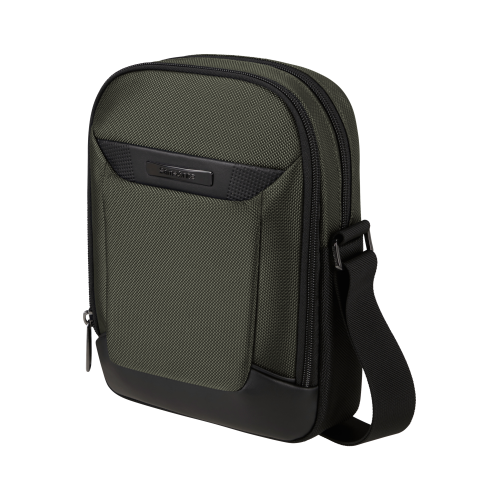 Samsonite 147144-1388 Pro-DLX 6 Crossbody Bag. Ανδρικό Τσαντάκι Χιαστί, Ύφασμα, ΑΤΑΝ, Χακί