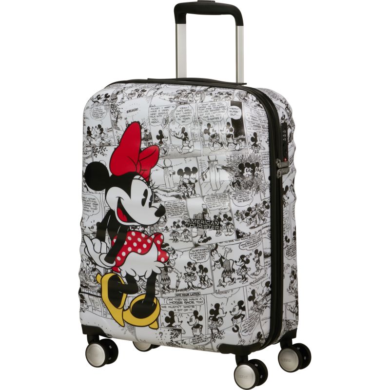 American Tourister 152579-7484 Minnie Comics, Βαλίτσα Μικρή/Καμπίνας 55cm, Σκληρή, ΑΤΑΝ, Λευκό