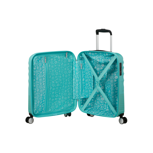 American Tourister 152579-A721 Stitch Flower, Βαλίτσα Μικρή/Καμπίνας 55cm,  Σκληρή, ΑΤΑΝ, Γαλάζιο