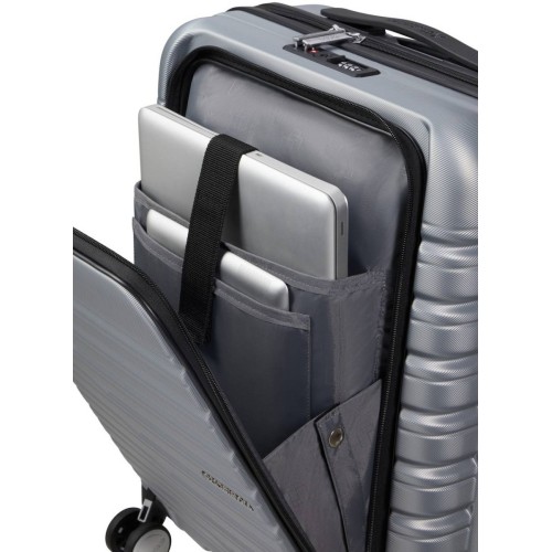 American Tourister 153341-6260 Flashline, Μικρή/Καμπίνας 55cm, Σκληρή, ΑΤΑΝ, Ασημί