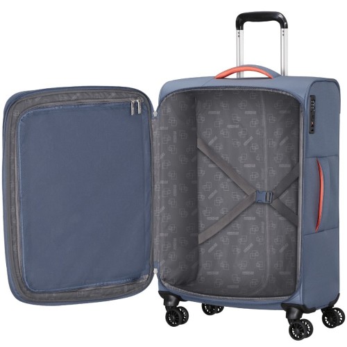 American Tourister 157366-E612 Cloudrider Spinner, Βαλίτσα Μεσαία, Ύφασμα, ΑΤΑΝ, Γαλάζιο