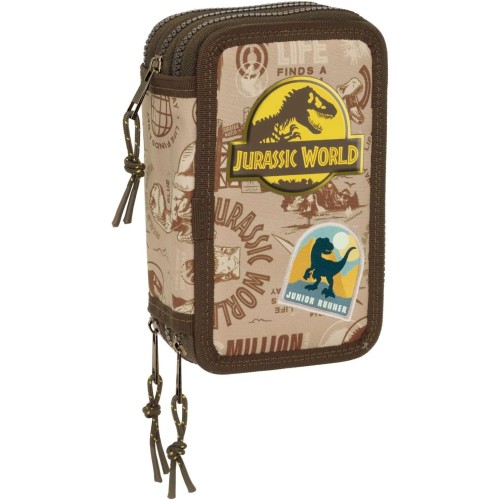 Safta 412463857 Jurassic World, Τριπλή Σχολική Κασετίνα, Πολυεστέρας, Χακί