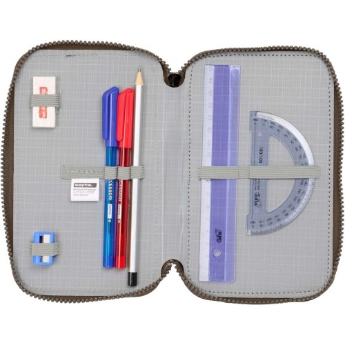 Safta 412463857 Jurassic World, Τριπλή Σχολική Κασετίνα, Πολυεστέρας, Χακί