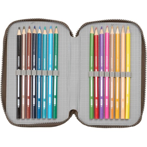 Safta 412463857 Jurassic World, Τριπλή Σχολική Κασετίνα, Πολυεστέρας, Χακί