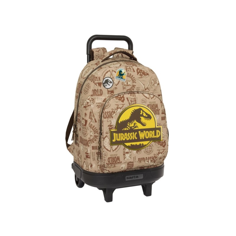 Safta 612463918 Jurassic World, Τροχήλατο Σχολικό Σακίδιο, Πολυεστέρας, Χακί