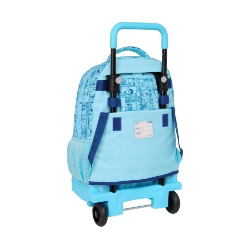 Safta 612539918 Snoopy Love, Τροχήλατο Σχολικό Σακίδιο, Πολυεστέρας, Γαλάζιο