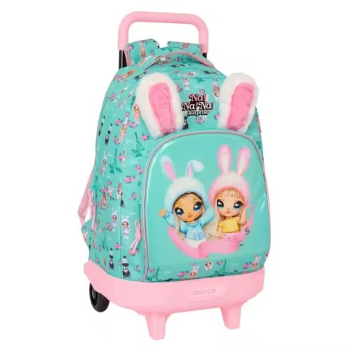 Safta 612564918 Na!Na!Na! Bunny, Τροχήλατο Σχολικό Σακίδιο, Πολυεστέρας, Τιρκουάζ