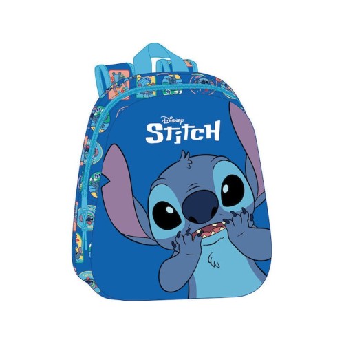 Safta 622454890 Stitch, Σχολική Τσάντα Πλάτης Νηπιαγωγείου, Πολυεστέρας, Μπλε