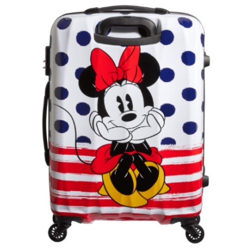 American Tourister 64480-9071 Disney Legends Blue Dots Minnie, Βαλίτσα Μεγάλη, Σκληρή, ATAN, Λευκό