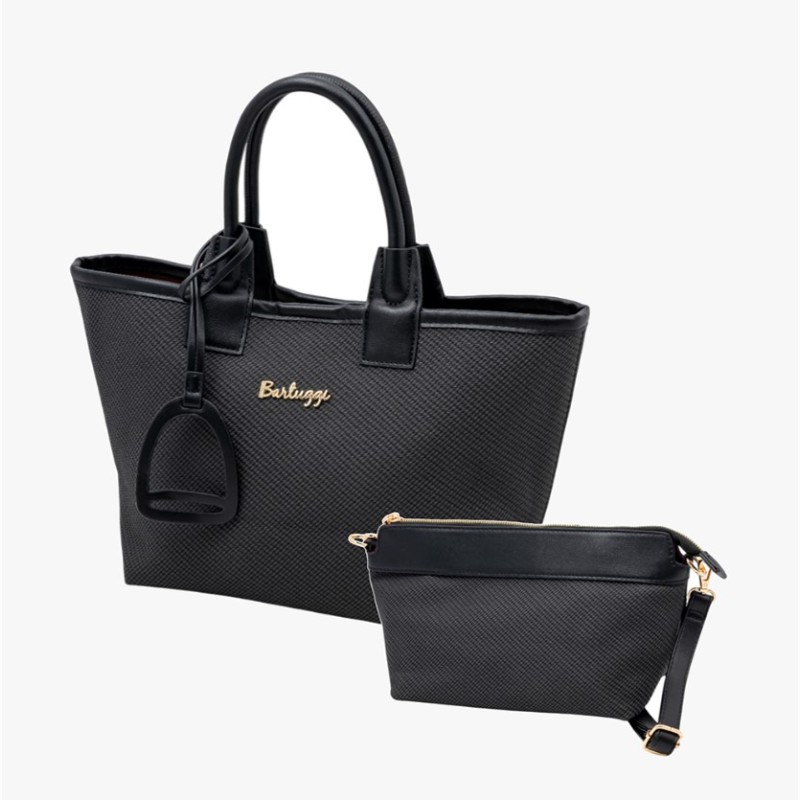 Bartuggi 718-86017 Black, Τσάντα Γυναικεία Ώμου/Χιαστί, Δερματίνη, Μαύρο