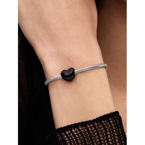 Pandora Moments 793337C04, Σύμβολο/Pendant, Ασήμι, Καρδιά Μαύρη