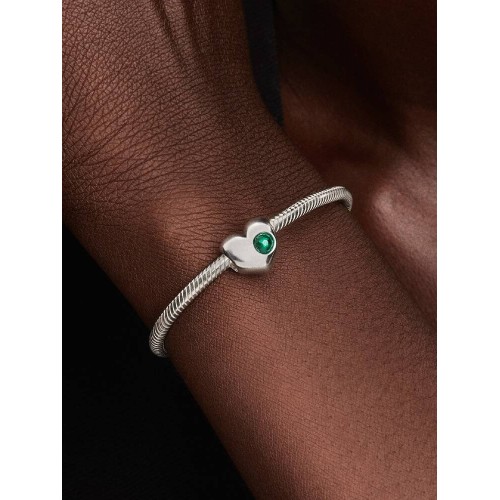 Pandora Moments 794161C05, Σύμβολο/Pendant, Ασήμι, Καρδιά Πράσινο