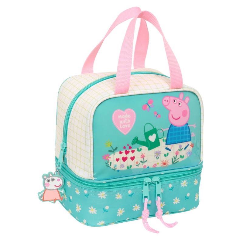 Safta 812390040 Peppa Pig Pretty Flowers, LunchBox Τσάντα Φαγητού, Πολυεστέρας, Γαλάζιο