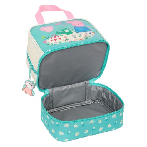 Safta 812390040 Peppa Pig Pretty Flowers, LunchBox Τσάντα Φαγητού, Πολυεστέρας, Γαλάζιο