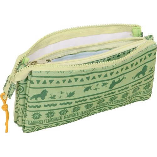 Safta 812441744 Mufasa, Παιδική Σχολική Τριπλή Κασετίνα, Ύφασμα, Πράσινο