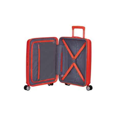 American Tourister 88472-D963, Soundbox Neon Orange, Βαλίτσα Μικρή/Καμπίνας, Σκληρή, ATAN, Πορτοκαλί