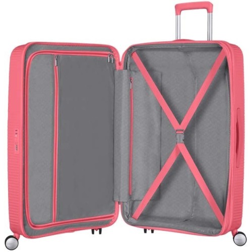 American Tourister 88473-A039 Soundbox Sun Kissed Coral, Βαλίτσα Μεσαία, Πολυπροπυλένιο, ΑΤΑΝ, Κοραλί