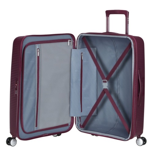 American Tourister 88473-T505 Soundbox Wild Cherry, Βαλίτσα Μεσαία, Πολυπροπυλένιο, ΑΤΑΝ, Μπορντό