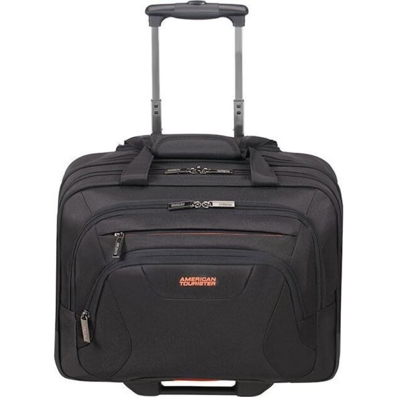 American Tourister 88533-1070 Work Rolling Tote, Πιλότου, Ύφασμα, ΑΤΑΝ, Μαύρο/Πορτοκαλί