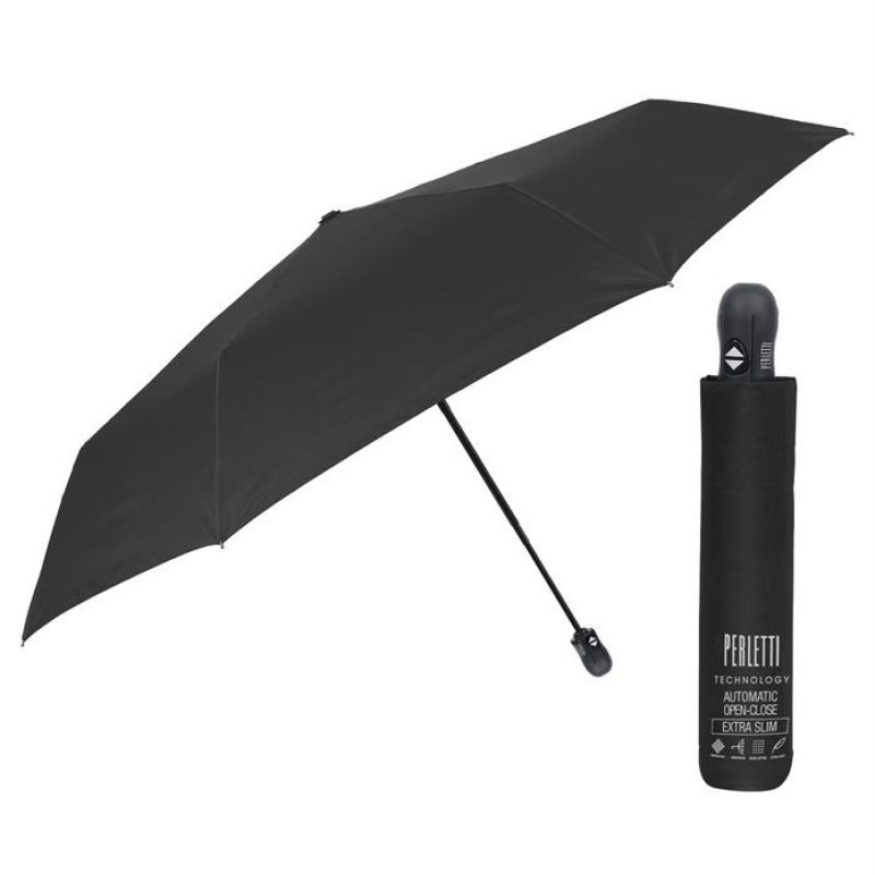 Rain A-21820 Black, Ομπρέλα Αυτόματη Extra Slim, Αντιανεμική, Μαύρο