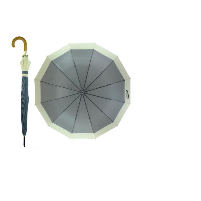 Rain A-918 Grey, Ομπρέλα Αυτόματη, Μπαστούνι, Γκρι