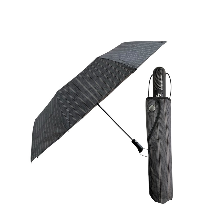 Rain A-934 Grey Stripes, Ομπρέλα Αυτόματη, Μίνι, Γκρι