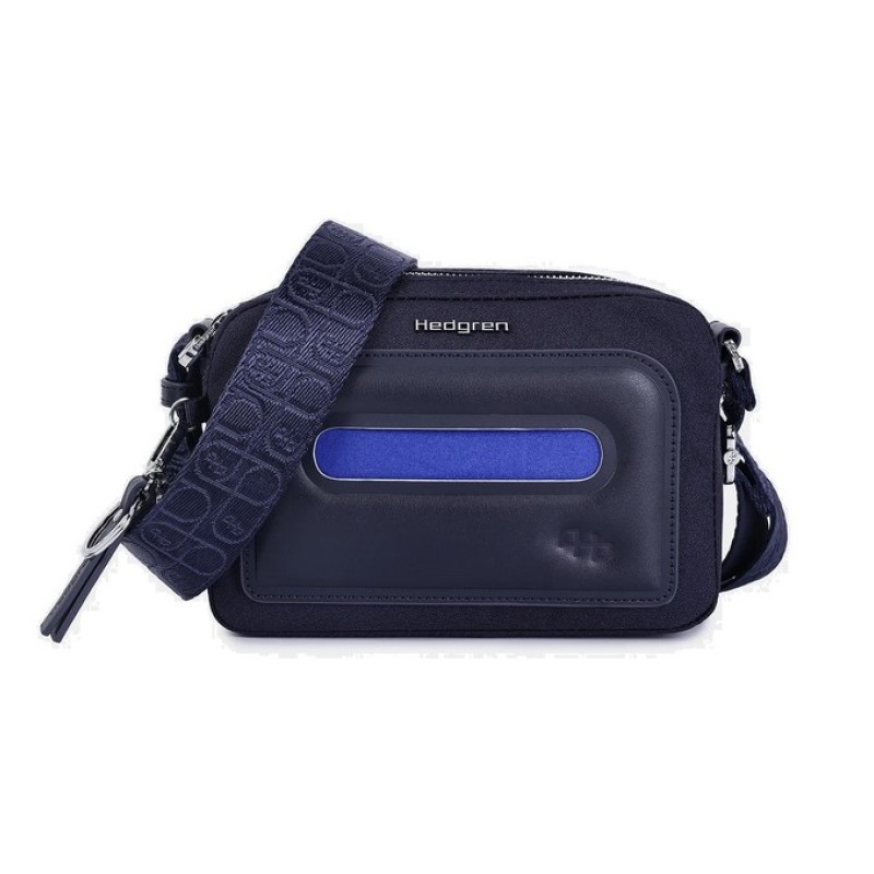 Hedgren HFIKA02-870 Ristretto Fika, Γυναικείο Τσαντάκι Χιαστί, Πολυεστέρας, Μπλε